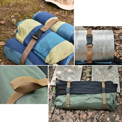 QUILSTM Robust Nylon Bed Roll Sleeping Bag Suitcase Camping Straps Ensuring — view 2