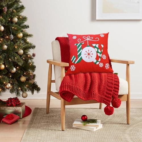 Tktouci Winter Pillow Covers 18 X 18 In Deer Snowflake Home Supplies — view 3