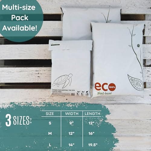 Treehouseco Compostable Mailing Bags – Biodegradable Postage Bags, Eco Friendly Mailers – Reusable, Sustainable & Plastic Free Packaging for Shipping Parcels (50pcs, Small: 9" x 12") — view 4