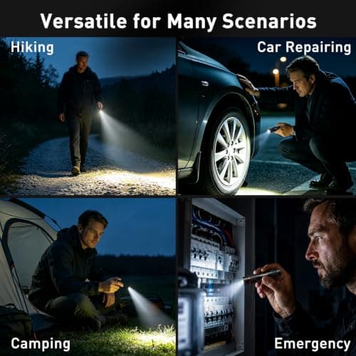 Mini Pocket Torch Rechargeable 2 Pack, Christmas Dad Gifts for Him Men — view 5