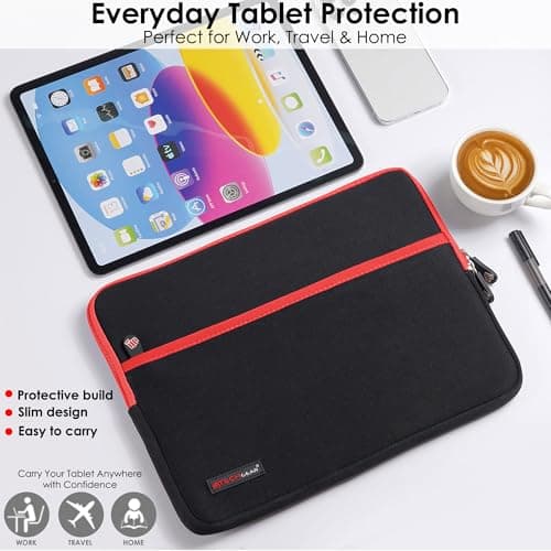 TECHGEAR Neoprene Zipped Sleeve Case Cover 11-13", Anti-Shock Lining fits iPad Pro 13 / Pro 12.9, Samsung Tab S10/S9/S8 Plus S9 FE+ 12.4", Book 12", Surface Pro 11/10/9/8/7, MacBook 13, 11" Laptops — view 2