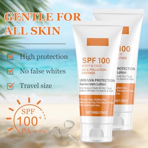 2Pcs Sunscreen SPF 100, Lightweight Face Sunscreen with UV Protection — view 5