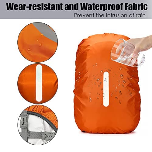 LICQIC Waterproof Rain Cover for Backpack, S (30-40L), Orange — view 4