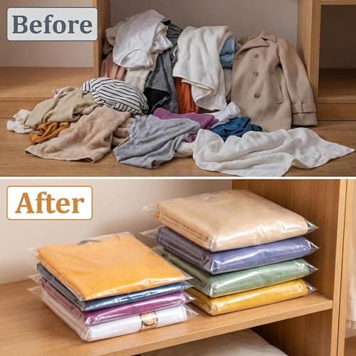 20 Pcs Ziplock Bags, 40 X 30cm Large Travel Clothes Storage Bags Reusable Clear Storage Bags with Zip Lock Seal Bag Waterproof Luggage Organiser for Clothes Shoes Cosmetics Offices Supplies — view 6