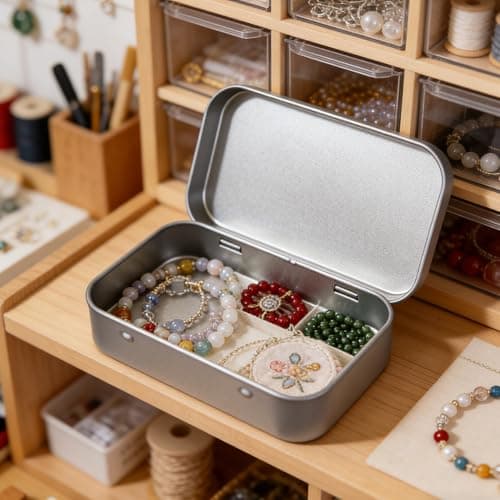 ASREJUR 2 PCS Lightweight and Portable Small Tins with Lids, 95mm* 60mm* 20mm Metal Tin, Small Metal Box for Store-Containers of Little-sized Things of Daily Life, Travel and Festival(Sliver) — view 3
