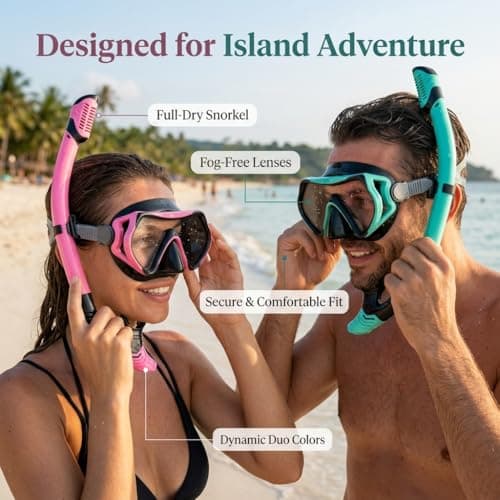 Snorkel Set Adults, JRing Snorkel Set with Anti Fog Goggles Dry Snorkel — view 6