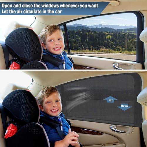 Car Window Shades for Baby, Stretchable Car Side Window Sun Shades 2 Pack — view 6
