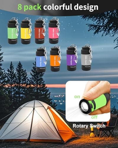 UCEC 8 Pack EDC Mini Torch Keyring, Rechargeable Keychain Flashlight — view 2