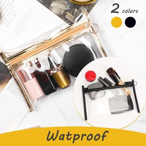 Aieino 2pcs Toiletry Bags Clear Travel Makeup Bag Airport Security Approved — view 2