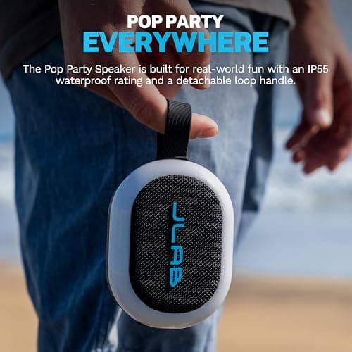 JLab Pop Party Ultra-Portable Small Bluetooth Speaker, Black — view 6