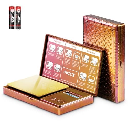 ACCT Digital Pocket Scale, Mini Scales, 0.01g x 500g, Jewely Scale, Gram and oz 6 Units, Tare, Accurate Jewellery Scales (Pink)