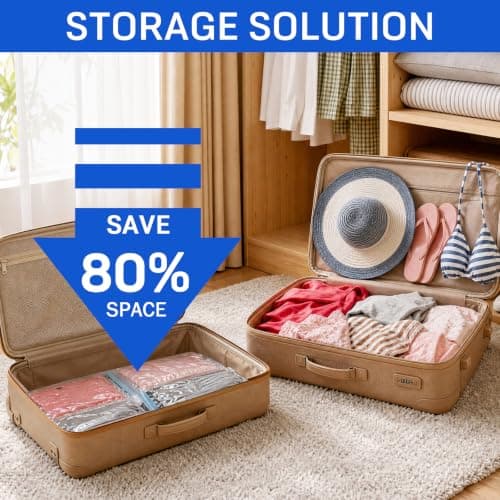 CaptainFive Small Vacuum Storage Bags 6 Packs(23.6'' x 16.1''), Small Vacuum Pack Bags for Clothes, Pillows, Comforters, duvets, Vacuum Seal Bags for Home Organization, Moving and Storage, Space Saver — view 2