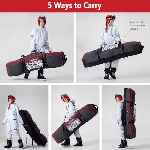 XCMAN Roller Snowboard Bag with Wheels, Adjustable Length - Extra Long/Wide/Deep,Waterproof - with Protection Ribs — view 4