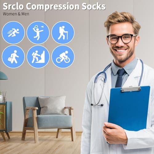 2 Pairs 15-20mmHg Graduated Compression Socks for Men & Women High Performance Long Sports Socks for Running,Cycling,Recovery Travel (UK, Numeric, 8, 11, Regular, Regular, Rose Red & Orange Yellow) — view 6