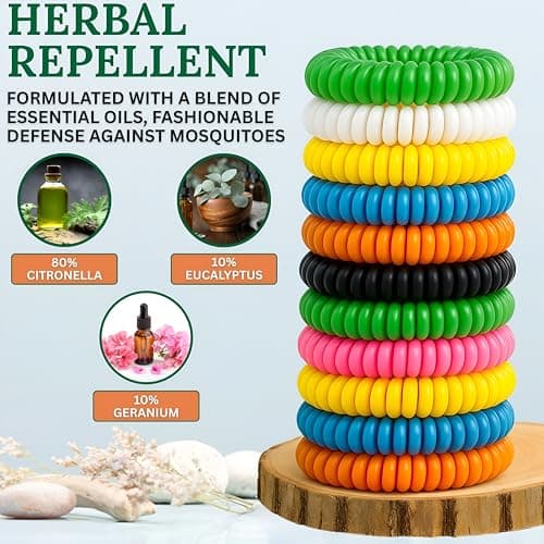 Mosquito Repellent Bracelet 12 Pcs, Adjustable Band, Deet Free Travel Essentials, Insect Repellent Bracelet - 350 Hours Mosquito Repellent, Natural Anti-Mosquito Suitable for All Ages. — view 5