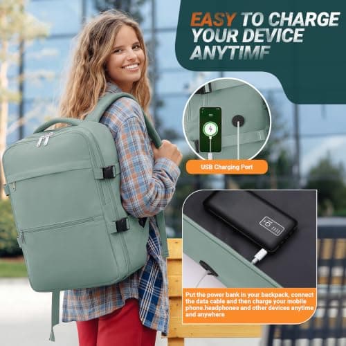 xlodea for Ryanair Cabin Bags 40x30x20 Underseat Cabin Bag Carry-ons Hand Luggage Bag Waterproof Travel Backpack Cabin Size Ryanair Backpack with USB Charging Port, Anti Theft Pocket, Trolly Sleeve — view 4