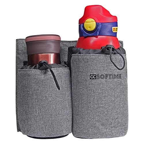 CCSOFTIME Handy Luggage Travel Cup Holder,Multifunction Suitcase Cup Holder,Suitcase Drink Holder with Difference Height,Drink Beverage Caddy for Flight Attendant Traveler-Essential-Grey — view 2