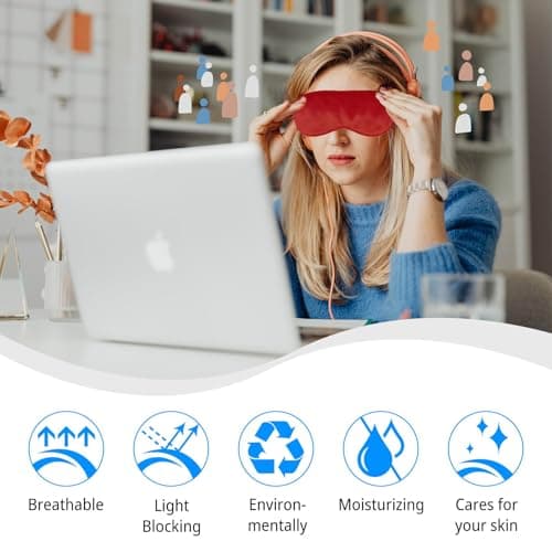 1 Pcs Sleep Mask, Silk Eye Mask, Blindfold, Silk Sleeping Mask for Girls, Women, Men (Silver) — view 6