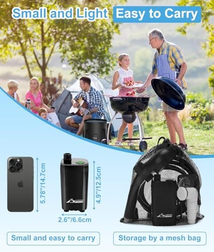 WADEO Portable Camping Shower, [20L Collapsible Bucket] [3000mAh] Rechargeable Battery Shower Pump, Outdoor Shower Kit for Beach, Pet, Travel, Car — view 4