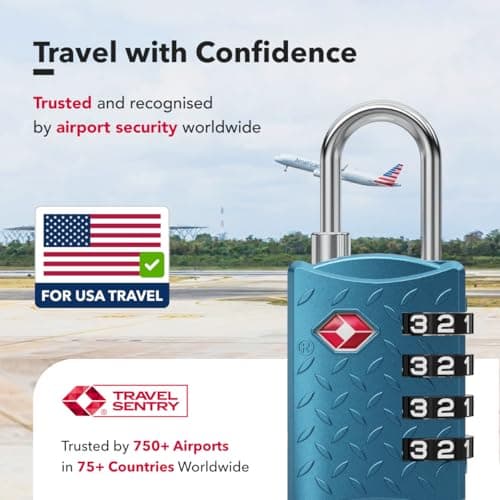 NovLock TSA Padlock for Suitcases, TSA Approved Luggage Locks for Travel — view 3