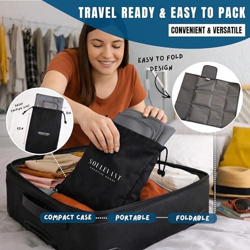 Portable Travel Mat Blanket Set of 2 for - Food - Home - Bed - Travel - Picnic - Camping - Airplane - Outdoor - Packable - Washable - Reversable — view 6