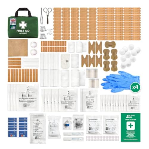 320 Piece Premium First Aid Kit Bag - Includes Eyewash, 2 x Cold (Ice) Packs and Emergency Car Blanket for Home, Office, Caravan, Workplace, Travel