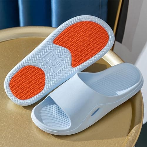 Summer Indoor Slippers for Women and Men with Gentle Grip Sole, Quick-Dry Shower Sandals for Everyday Home Use, Lightweight and Breathable EVA, Size 4.5-6.5 (Sky Blue, 6.5) — view 4