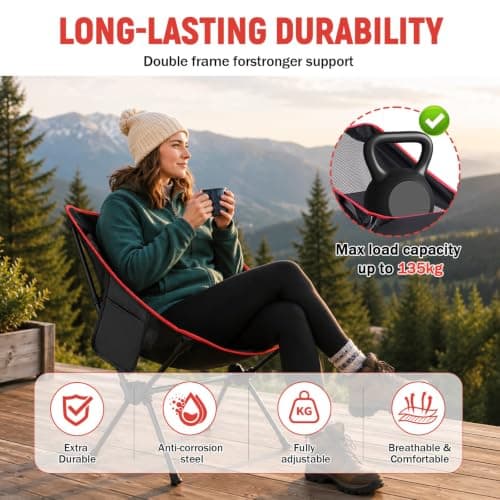 Folding Camping Chair, Portable Lightweight Camping Chair with Carry Bag — view 5