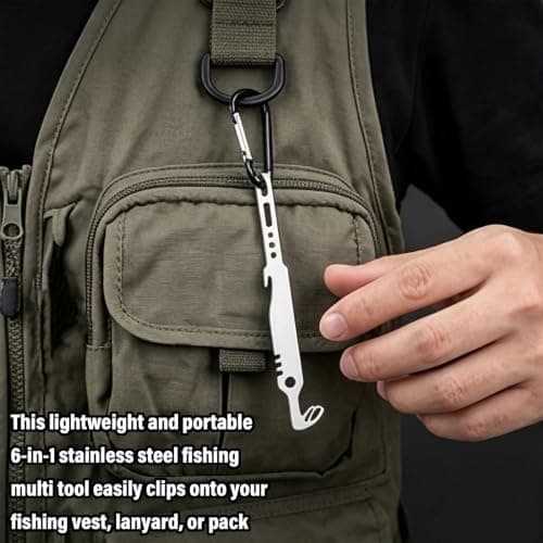 6-in-1 Stainless Steel Fishing Multi Tool Hook Remover and Knot Tyer — view 3