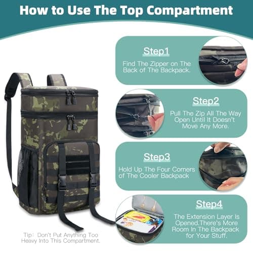 HSHRISH 30LCooler Backpack Double Layer Insulated Tactical Backpack for Men — view 6
