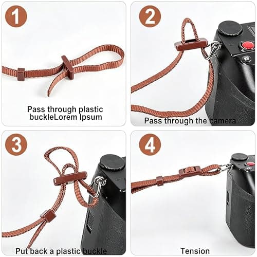 XILIYAI Camera Neck Strap, Cotton Woven Camera Strap Adjustable Camera Strap for Camcorder,and Nikon,Canon,Sony,Minolta,Panasonic,SLR,DSLR Digital Binoculars Video(Khaki) — view 5