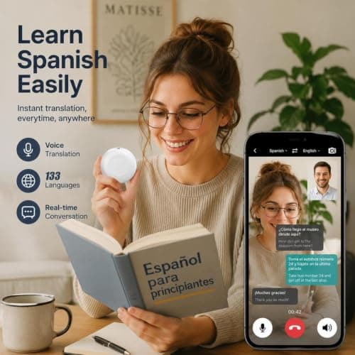 Portable Wireless Smart Wearable Translator Real-Time Spanish To English — view 5