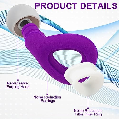 Kunoli Ear Plugs Noise Cancelling for Sleep, Earplugs for Work (Purple) — view 2