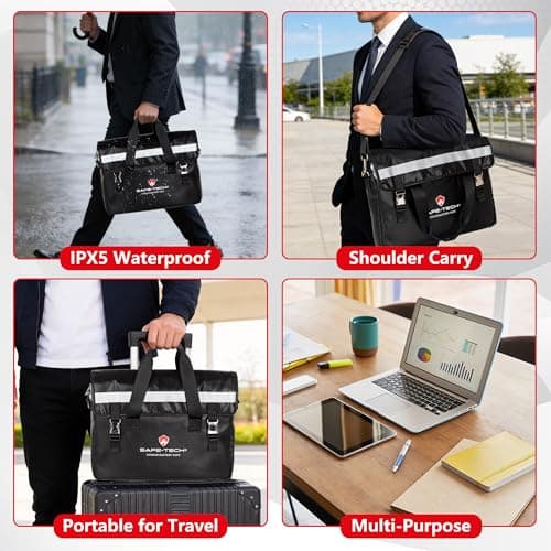 3 Pack SAFE-TECH Fireproof Document Safe Bag, 16.4 Inch Messenger Bags — view 6