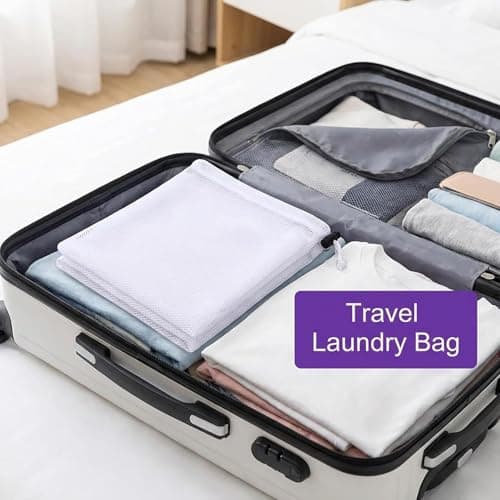 WUWEOT 6 Pack Mesh Laundry Bag with Drawstring Closure, 60 x 90 cm Heavy Duty Extra Large Laundry Bags for Travel, Storage, College, Dorm and Apartment Dwellers, Machine Washable — view 4