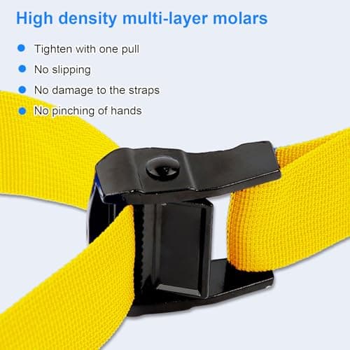 SHUBEIEUMI Tie Down Straps, 4 Pack Straps with Buckles(Yellow) — view 3