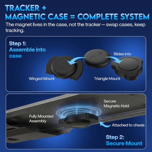 idoove Car Tracker No Subscription No Monthly Fee 2 Pack, Magnetic GPS Tracker for Vehicles Hidden, Android iOS Dual System Find My Find Hub, Vehicle Tracker, AirTag Alternative Android — view 3