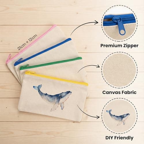 RJTCXJS 12 Pcs Blank Canvas Bags, Plain Tote Bags to Decorate — view 4