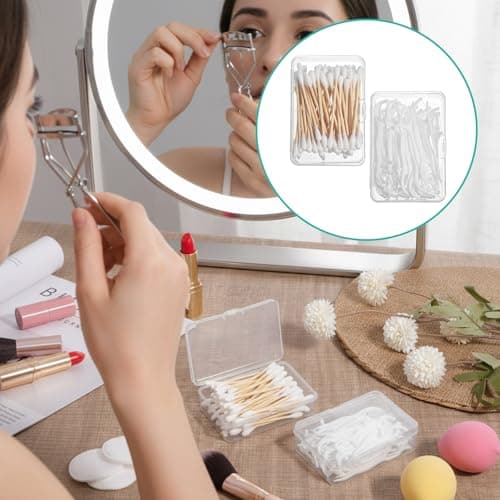 2PCS Cotton Swab Holder for Travel, Floss Picks Case — view 3