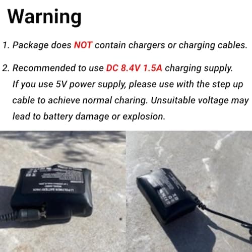 Dual Charging Cable for Rechargeable Batteries, DC 5V to DC 8.4V Step Up Cable Voltage Converter Power Adapter, 3.5x1.35mm DC35135 Jack Port — view 6