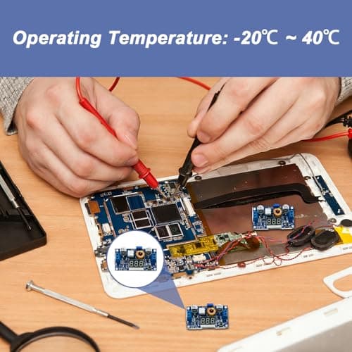 2 Pack DC Buck Converter, Step Down Voltage Regulator 4-38V to 1.25-36V Adjustable Output Regulator Board 5A Max with Mini Voltmeter LED Indicator for DIY Electronics Arduino Raspberry Pi Projects — view 6