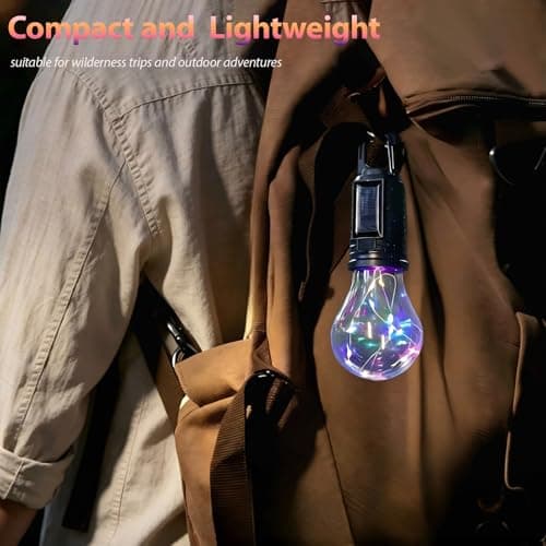 Rechargeable Camping Lanterns for Tent, USB C Solar Colour Changing Camping Lantern, IPX4 Waterproof Hanging Tent Light, Portable Battery Powered Camping Light for Fishing, Garden Party, Picnic — view 6