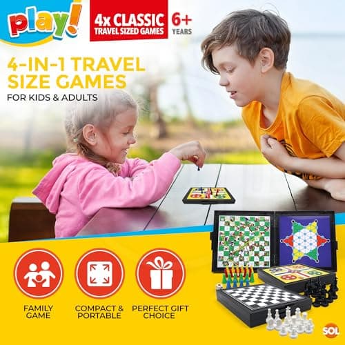 SOL 4 in 1 Travel Games Set - Snakes and Ladders, Chess, Ludo, Draughts — view 3