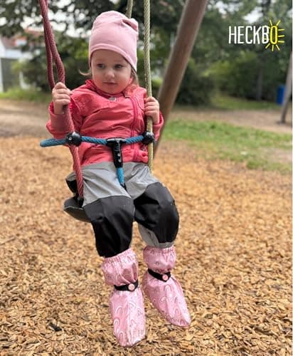 HECKBO Baby rain Booties 18-24 Months - Waterproof with Fleece Lining - Rainbow - Outdoor mud Shoes for Babies & Toddlers — view 2