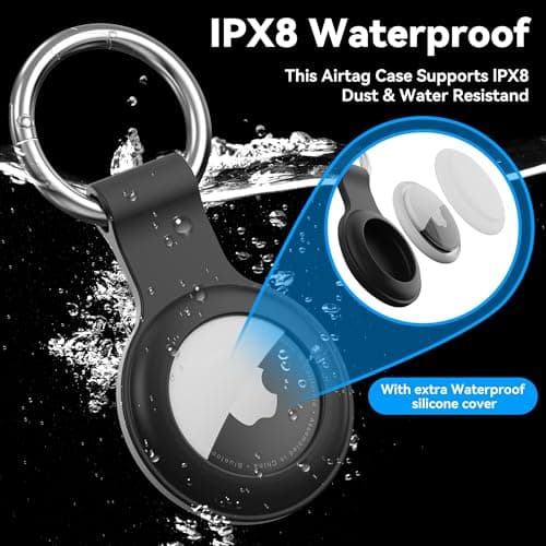 For AirTag Holder Keyring,4-Pack IPX8 Waterproof Case for Apple AirTag — view 3