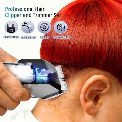 PKBD Hair Clippers Cordless, USB Rechargeable Beard Trimmer, Black — view 6