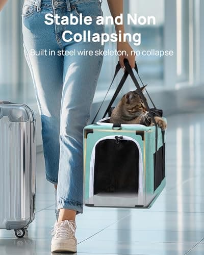 pecute Cat Carrier Airline Approved, Extra Stable Cat Carrier, Light Blue — view 2