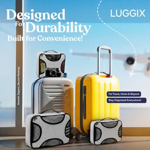 LUGGIX Packing Cubes for Travel, 6 Piece Suitcase Organiser Bags Set with Breathable Mesh, Lightweight Travel Packing Cubes for Suitcases, Grey — view 4