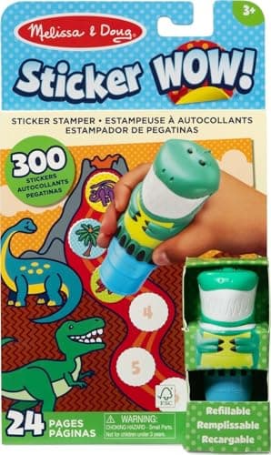 Melissa & Doug Sticker Wow Stamper & Activity Pad − Dinosaur | Book & Travel Toys for Children | Age 3+