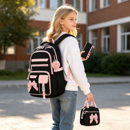 Kids Backpack with Lunch Bag and Pencil Case Lightweight Casual Daypack,3-in-1 Set | Lightweight & Durable | Spacious Main Compartment | Comfortable Padded Straps | Ideal for School & Outdoor — view 3